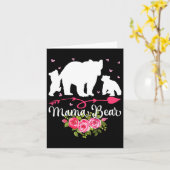 Mütter Day Mama Bären mit 2 Cubs Niedlich Karte (Gelbe Blume)