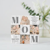 Mütter Day Marble Foto Collage Karte (Stehend Vorderseite)