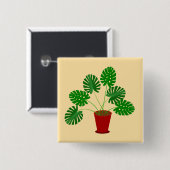 Mütter Day Monstera Pflanze Button (Vorne & Hinten)
