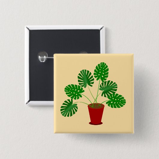 Mütter Day Monstera Pflanze Button (Vorne & Hinten)