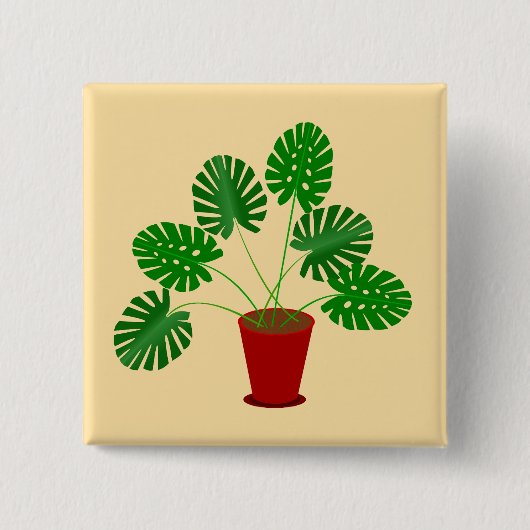 Mütter Day Monstera Pflanze Button (Vorderseite)