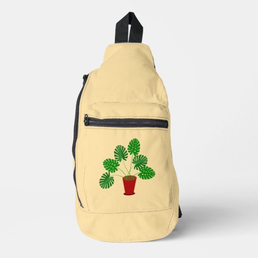 Mütter Day Monstera Pflanze Crossbody Bag (Vorderseite)