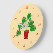 Mütter Day Monstera Pflanze Große Wanduhr (Winkel)