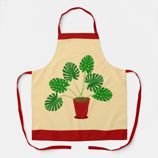 Mütter Day Monstera Pflanze Schürze (Vorderseite)