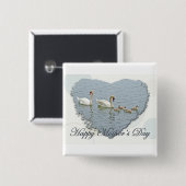 Mutter Day Mute Swan Familie Button (Vorne & Hinten)