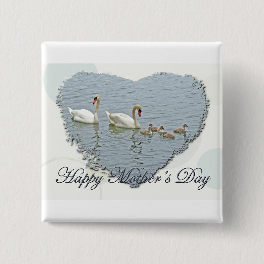 Mutter Day Mute Swan Familie Button (Vorderseite)