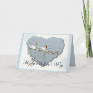 Mutter Day Mute Swan Familie Karte