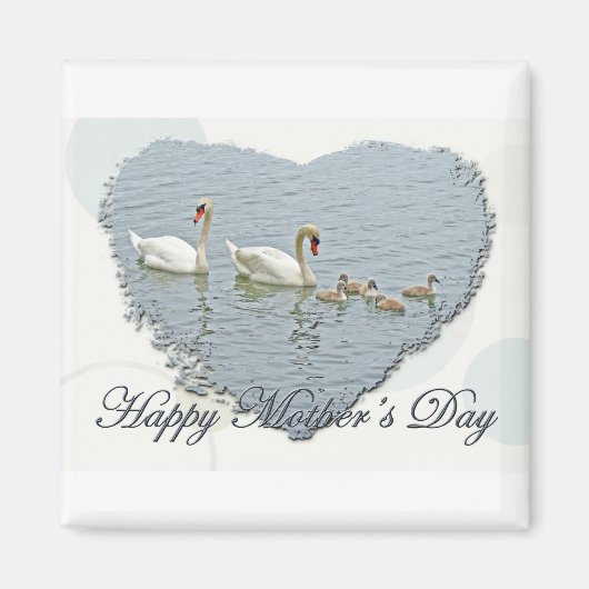 Mutter Day Mute Swan Familie Magnet (Vorne)