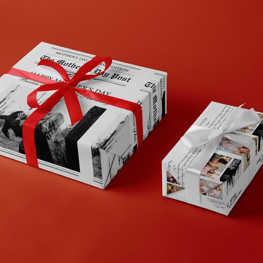 Mütter Day Newspaper Blume Bouquet Geschenkpapier Set