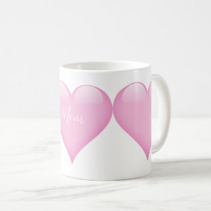 Mütter Day Simple Pink Heart Personal Kaffeetasse