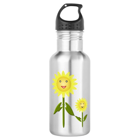 Mütter Day Sunblumen Edelstahlflasche (Vorderseite)