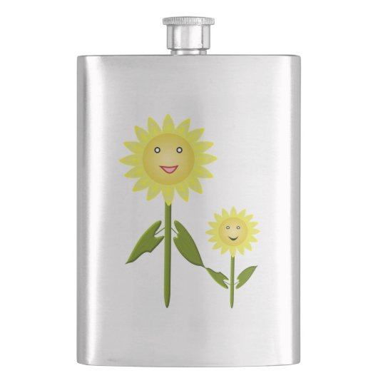 Mütter Day Sunblumen Flachmann (Vorderseite)