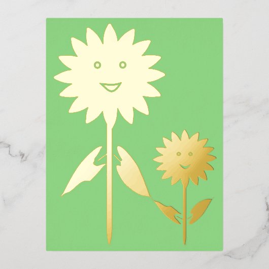 Mütter Day Sunblumen Folien Feiertagspostkarte (Vorderseite)