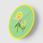 Mütter Day Sunblumen Runde Wanduhr (Winkel)
