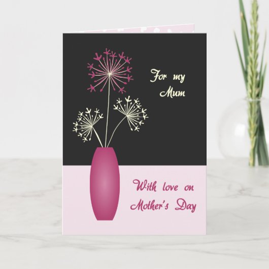 Mütter Day UK Blume in Vase modern Karte (Vorderseite)