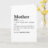 Mutter Definition Lustiger Mutter-Spruch Karte (Gelbe Blume)