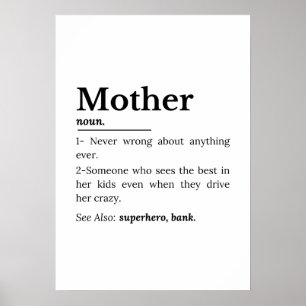 Mutter Definition Lustiges Mutter Zitat Poster