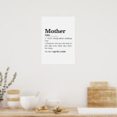 Mutter Definition Lustiges Mutter Zitat Poster (Küche)