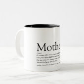Mutter Definition Zitat Spaß Schwarz und Weiß Zweifarbige Tasse (Vorderseite Links)