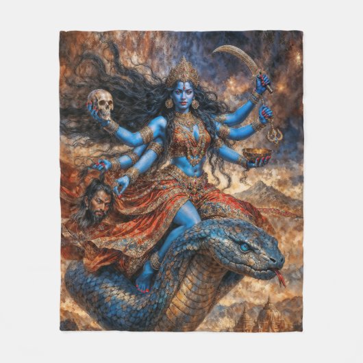 Mutter der Befreiung Göttin Kali Fleecedecke (Vorderseite)