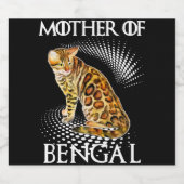 Mutter der Bengalkatze Shirt Schaumweinetikett (Einzelnes Label)