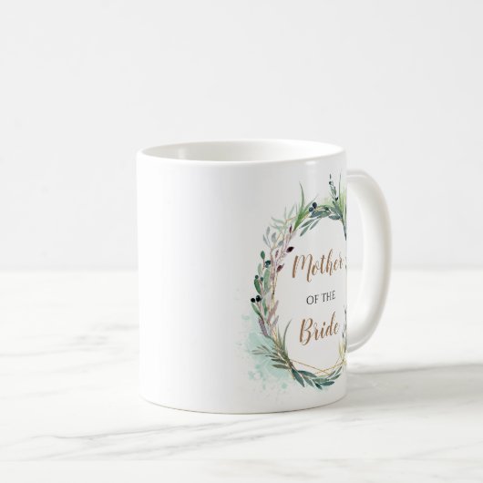 Mutter der Blätter Braut/Name/Aquarellfarbe Gesche Kaffeetasse (VorderseiteRechts)