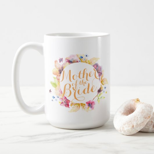 Mutter der blumenblühenden Hochzeitsstimmung der k Kaffeetasse (Mit Donut)