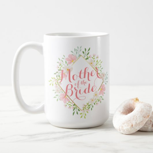 Mutter der blumenblühenden Hochzeitsstimmung der k Kaffeetasse (Mit Donut)