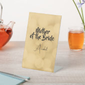 Mutter der Braut - bearbeitbarer Text auf Gold Sockelschild (In SItu)