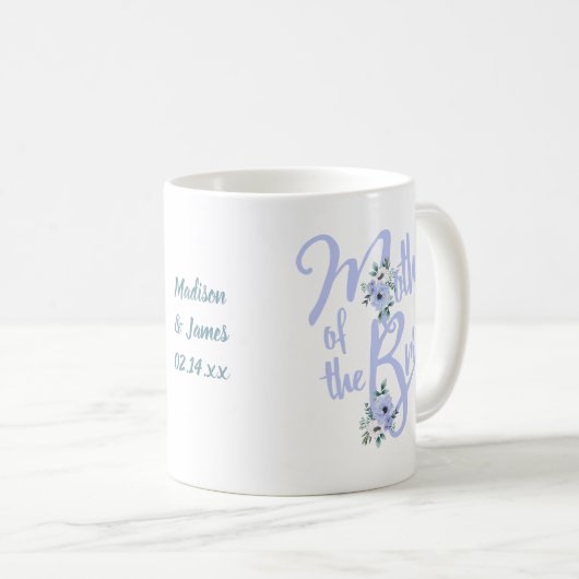 Mutter der Braut Blumenbrief Custom Wedding Kaffeetasse (VorderseiteRechts)