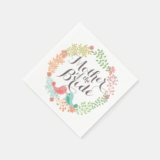 Mutter der Braut Blumenreath Wedding Napkin Serviette (Ecke)