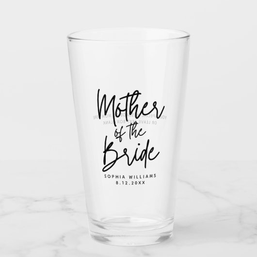 Mutter der Braut Braut Glas (Vorderseite)