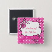 Mutter der Braut/Bräutigam-Trauknopf Button (Vorne & Hinten)