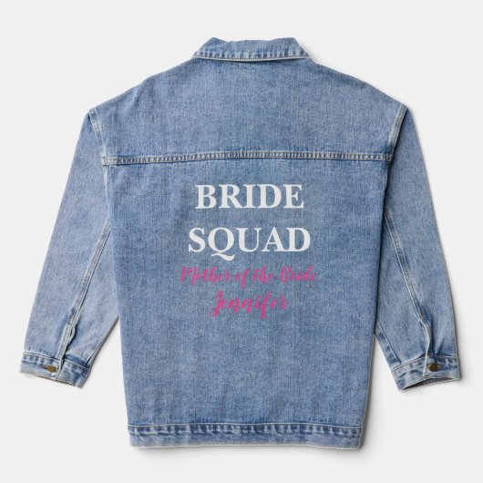 Mutter der Braut Custom Wedding Bachelorette Jeansjacke (Rückseite)