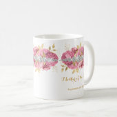 Mutter der Braut Diamond Pink Gold Floral Coff Kaffeetasse (VorderseiteRechts)