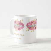 Mutter der Braut Diamond Pink Gold Floral Coff Kaffeetasse (Vorderseite Links)
