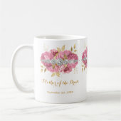Mutter der Braut Diamond Pink Gold Floral Coff Kaffeetasse (Links)
