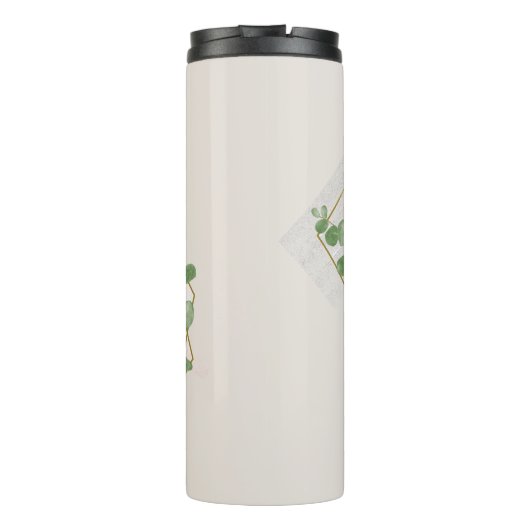 Mutter der Braut Elegante Blätter Gold Linien Thermosbecher (Rückseite)