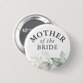 Mutter der Braut - Elegante Blätter im Grünen Button (Vorne & Hinten)