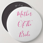 Mutter der Braut elegantes Geschenk rosa Niedlich Button (Vorne & Hinten)