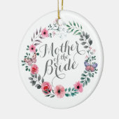 Mutter der Braut elegantes Wedding Blumenornamen Keramik Ornament (Links)