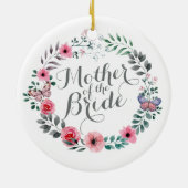 Mutter der Braut elegantes Wedding Blumenornamen Keramik Ornament (Hinten)