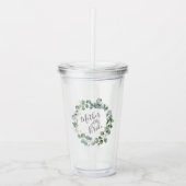 Mutter der Braut Eukalyptus Wreath Wedding Acryltrinkbecher (Vorderseite)