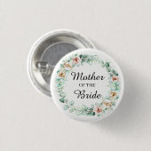 Mutter der Braut,Eukalyptuskranke in Aquarellfarbe Button (Vorne & Hinten)