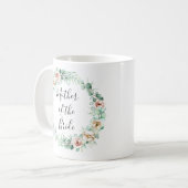 Mutter der Braut,Eukalyptuskranke in Aquarellfarbe Kaffeetasse (Vorderseite Links)