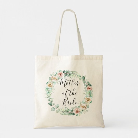Mutter der Braut,Eukalyptuskranke in Aquarellfarbe Tragetasche (Rückseite)