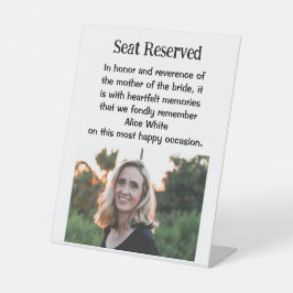 Mutter der Braut Gedenkstätte für Hochzeiten Plaqu Sockelschild