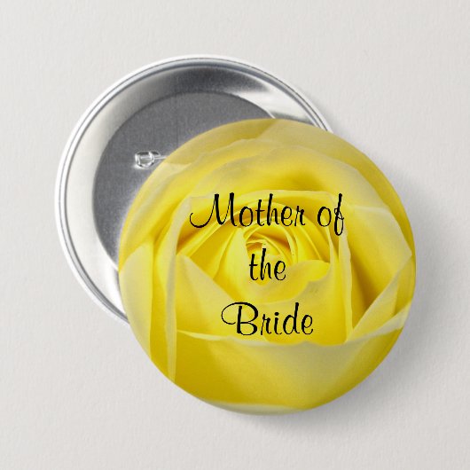 Mutter der Braut, Gelbe Rose Button (Vorne & Hinten)