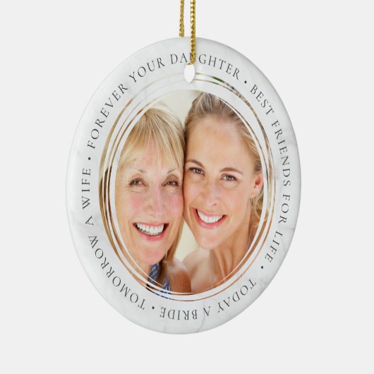 Mutter der Braut Geschenk für immer Ihre Tochter Keramik Ornament (Rechts)