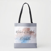 Mutter der Braut Geschenk Rosa Blauer Graue Elegan Tasche (Vorderseite)